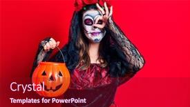  Presentation with day dead - Beautiful presentation featuring young-woman-wearing-day backdrop and a crimson colored foreground