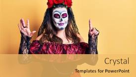  Presentation with day dead - Presentation featuring young-woman-wearing-day background and a yellow colored foreground