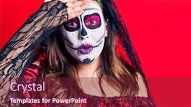  Presentation with day dead - Presentation design featuring young-woman-wearing-day background and a tawny brown colored foreground