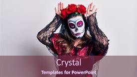  Presentation with day dead - PPT layouts enhanced with young-woman-wearing-day background and a tawny brown colored foreground