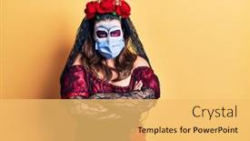  Presentation with day dead - Slide deck having young-woman-wearing-day background and a yellow colored foreground