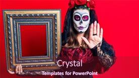  Presentation with day dead - Cool new slides with young-woman-wearing-day backdrop and a tawny brown colored foreground