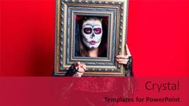  Presentation with day dead - Presentation theme consisting of young-woman-wearing-day background and a crimson colored foreground