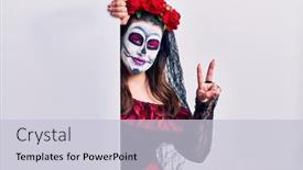  Presentation with day dead - Colorful theme enhanced with young-woman-wearing-day backdrop and a lemonade colored foreground