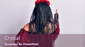  Presentation with day dead - PPT layouts consisting of young-woman-wearing-day background and a tawny brown colored foreground