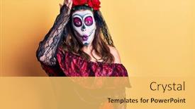  Presentation with day dead - Beautiful slides featuring young-woman-wearing-day backdrop and a yellow colored foreground