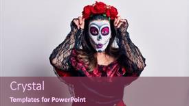  Presentation with day dead - Colorful slide deck enhanced with young-woman-wearing-day backdrop and a violet colored foreground