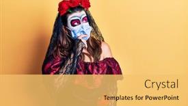  Presentation with day dead - Amazing PPT layouts having young-woman-wearing-day backdrop and a yellow colored foreground