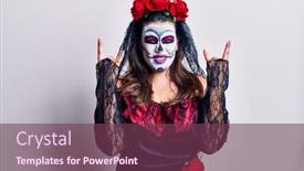  Presentation with day of the dead - Amazing presentation theme having young-woman-wearing-day backdrop and a violet colored foreground