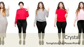  Presentation with young woman wearing boxer gloves - Theme enhanced with young woman wearing different looks background and a  colored foreground