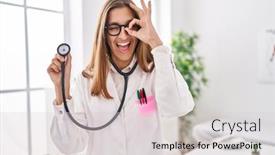  Presentation with eye doctor - Slides featuring young-woman-wearing-doctor-uniform background and a lemonade colored foreground