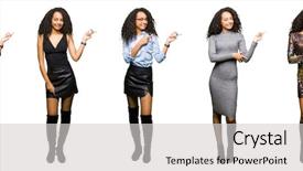  Presentation with collage - Theme enhanced with young woman wearing dress party background and a  colored foreground