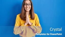  Presentation with forgiveness - Slide set having young-woman-wearing-glasses-standing background and a teal colored foreground