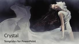  Presentation with young woman wearing boxer gloves - Slide deck with young woman wearing gorgeous white background and a light gray colored foreground