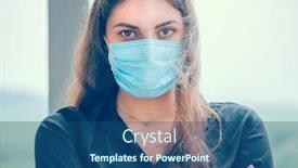  Presentation with clean air - Presentation theme featuring young-woman-wearing-her-protective background and a ocean colored foreground