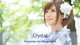  Presentation with japanese - Audience pleasing PPT layouts consisting of pretty girl and a wreath of rowan backdrop and a mint green colored foreground