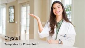  Presentation with iv therapy medical intravenous iv - Presentation featuring young woman wearing medical coat background and a soft green colored foreground