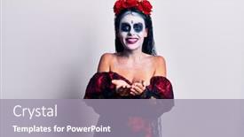  Presentation with mexican day - Slide deck enhanced with young-woman-wearing-mexican-day background and a gray colored foreground