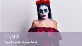  Presentation with mexican day - Beautiful PPT theme featuring young-woman-wearing-mexican-day backdrop and a gray colored foreground