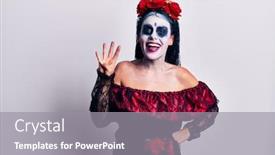  Presentation with mexican day - Audience pleasing slide set consisting of young-woman-wearing-mexican-day backdrop and a gray colored foreground