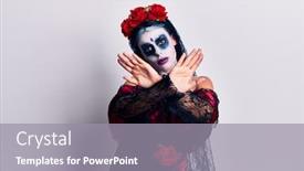  Presentation with mexican day - PPT layouts with young-woman-wearing-mexican-day background and a gray colored foreground