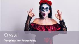  Presentation with mexican day - Audience pleasing PPT layouts consisting of young-woman-wearing-mexican-day backdrop and a gray colored foreground