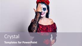  Presentation with mexican day - Slide deck featuring young-woman-wearing-mexican-day background and a gray colored foreground