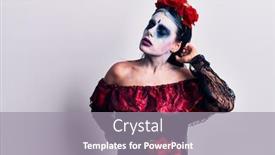  Presentation with mexican day - PPT theme consisting of young-woman-wearing-mexican-day background and a gray colored foreground