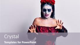  Presentation with mexican day - Slides having young-woman-wearing-mexican-day background and a gray colored foreground