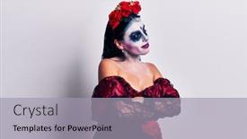  Presentation with mexican day - Audience pleasing theme consisting of young-woman-wearing-mexican-day backdrop and a light gray colored foreground