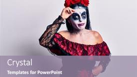  Presentation with mexican day - Beautiful theme featuring young-woman-wearing-mexican-day backdrop and a gray colored foreground