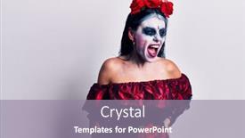  Presentation with mexican day - Presentation design featuring young-woman-wearing-mexican-day background and a gray colored foreground