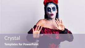  Presentation with mexican day - Theme consisting of young-woman-wearing-mexican-day background and a gray colored foreground