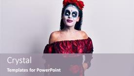  Presentation with mexican day - Theme featuring young-woman-wearing-mexican-day background and a gray colored foreground