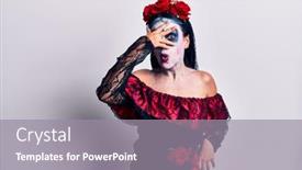  Presentation with mexican day - Slide deck featuring young-woman-wearing-mexican-day background and a gray colored foreground