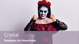  Presentation with mexican day - PPT layouts enhanced with young-woman-wearing-mexican-day background and a gray colored foreground