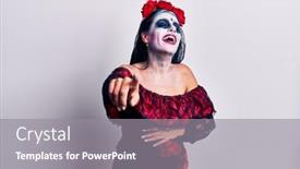  Presentation with mexican day - Beautiful slide set featuring young-woman-wearing-mexican-day backdrop and a gray colored foreground