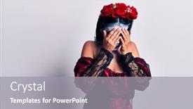  Presentation with mexican day - Amazing presentation theme having young-woman-wearing-mexican-day backdrop and a gray colored foreground