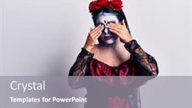  Presentation with mexican day - Amazing slide set having young-woman-wearing-mexican-day backdrop and a gray colored foreground