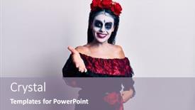  Presentation with mexican day - Presentation design consisting of young-woman-wearing-mexican-day background and a gray colored foreground