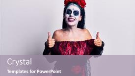  Presentation with mexican day - Colorful presentation design enhanced with young-woman-wearing-mexican-day backdrop and a gray colored foreground