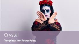  Presentation with mexican day - Cool new presentation design with young-woman-wearing-mexican-day backdrop and a gray colored foreground