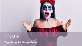  Presentation with mexican day - Slide deck enhanced with young-woman-wearing-mexican-day background and a gray colored foreground