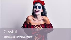  Presentation with mexican day - Beautiful slide deck featuring young-woman-wearing-mexican-day backdrop and a gray colored foreground