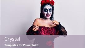  Presentation with mexican day - Cool new theme with young-woman-wearing-mexican-day backdrop and a gray colored foreground