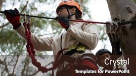  Presentation with safety - Slide set enhanced with young-woman-wearing-safety-helmet background and a wine colored foreground