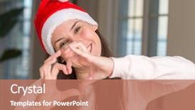  Presentation with heart love - Audience pleasing presentation theme consisting of young woman wearing santa claus backdrop and a  colored foreground