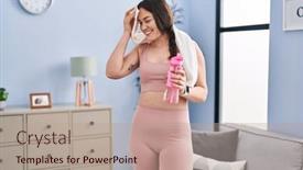  Presentation with clean - Theme enhanced with young-woman-wearing-sportswear-clean background and a coral colored foreground
