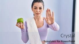  Presentation with defense - Presentation enhanced with young-woman-wearing-sportswear background and a light blue colored foreground