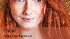  Presentation with straw - Presentation featuring young woman wearing straw hat background and a red colored foreground